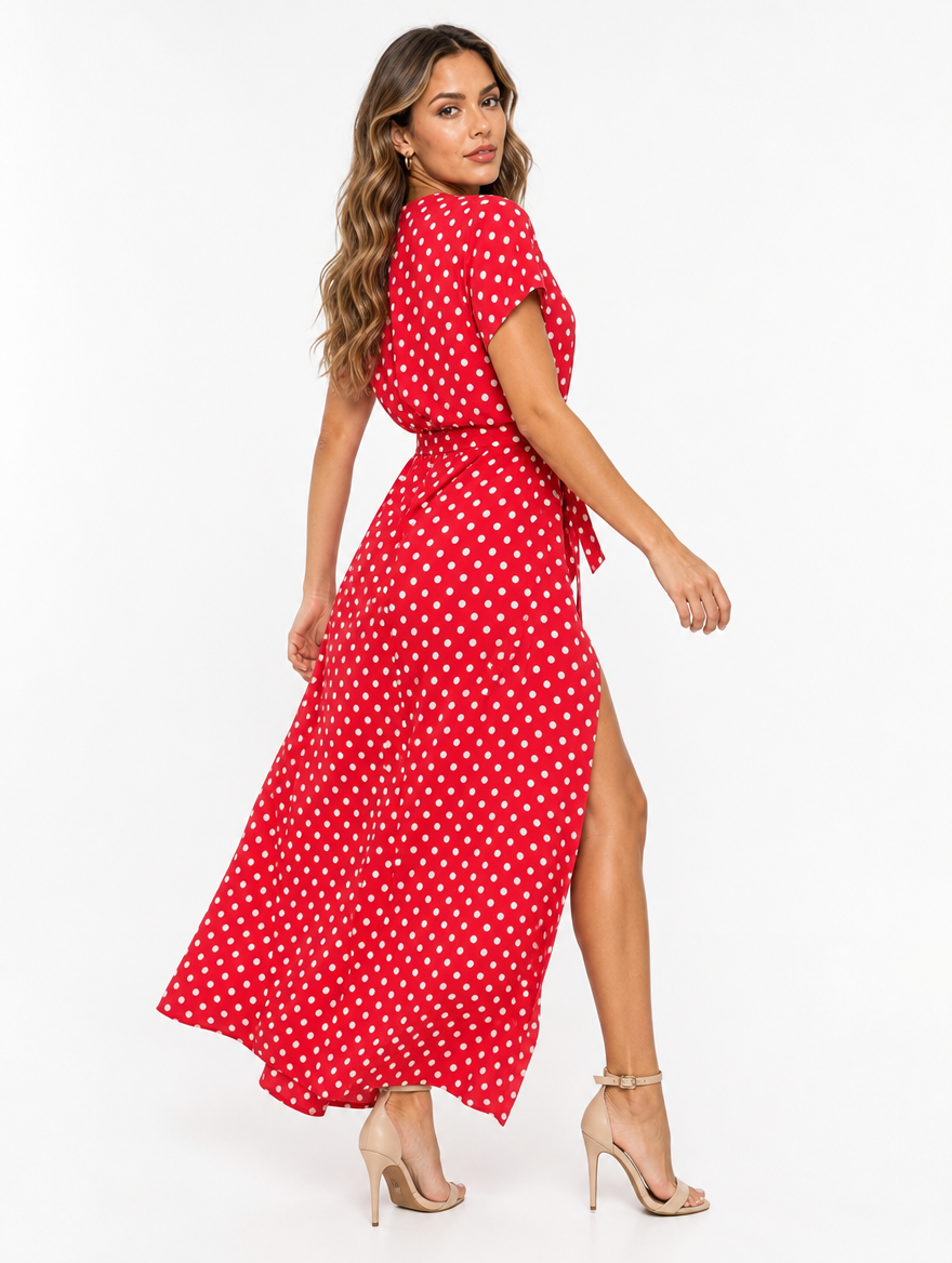 Robe Pois Cache-Cœur