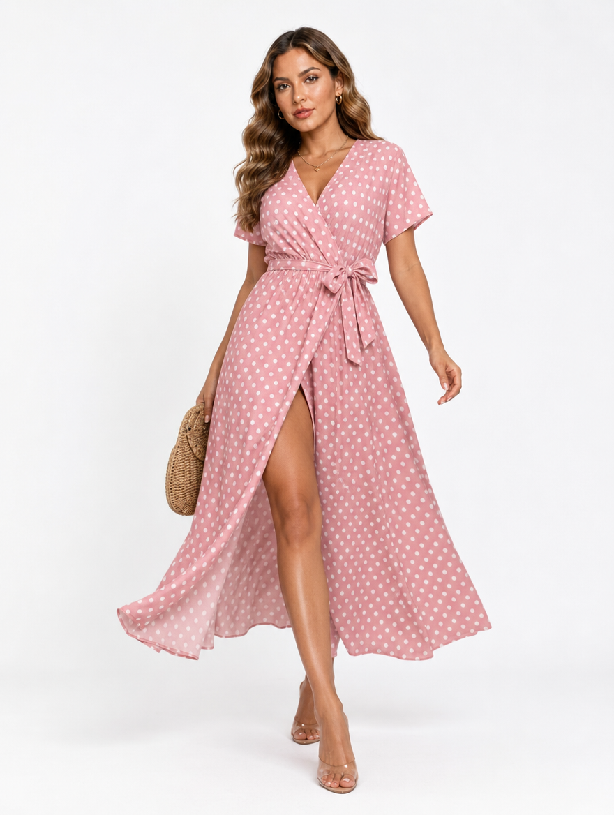 Robe Pois Cache-Cœur