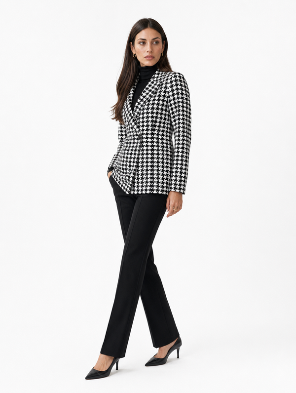 Blazer Pied-de-Poule Doublé