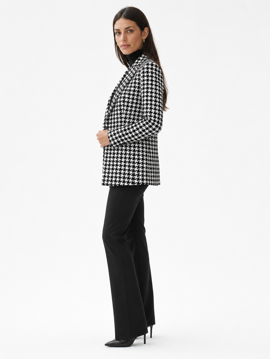 Blazer Pied-de-Poule Doublé