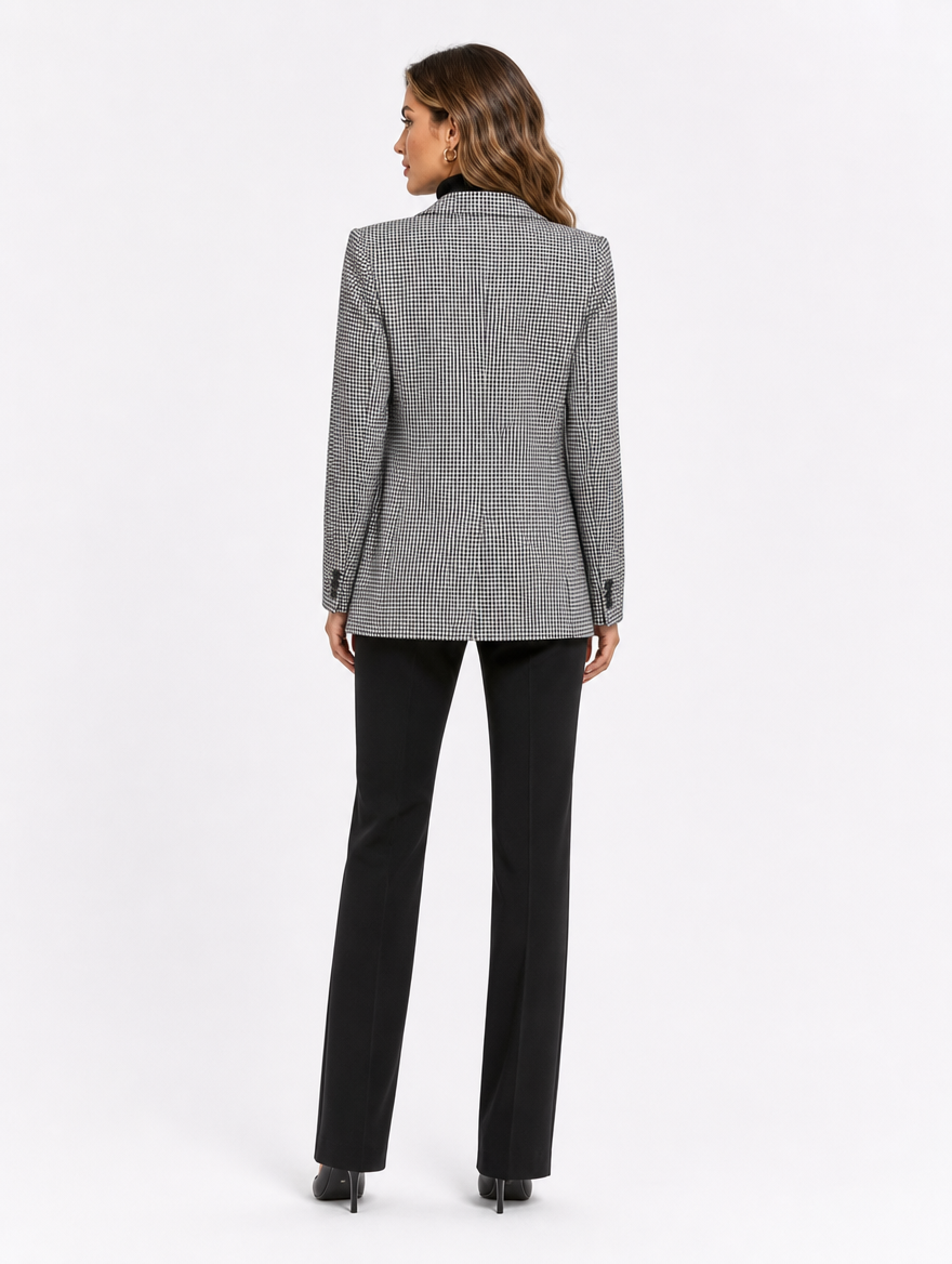 Blazer Pied-de-Poule Croisé