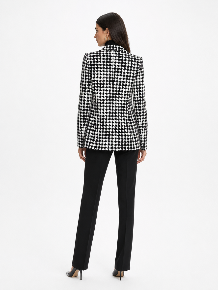 Blazer Pied-de-Poule Doublé