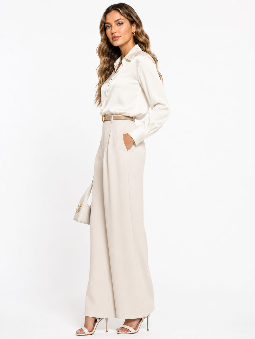 Pantalon Palazzo Taille Haute