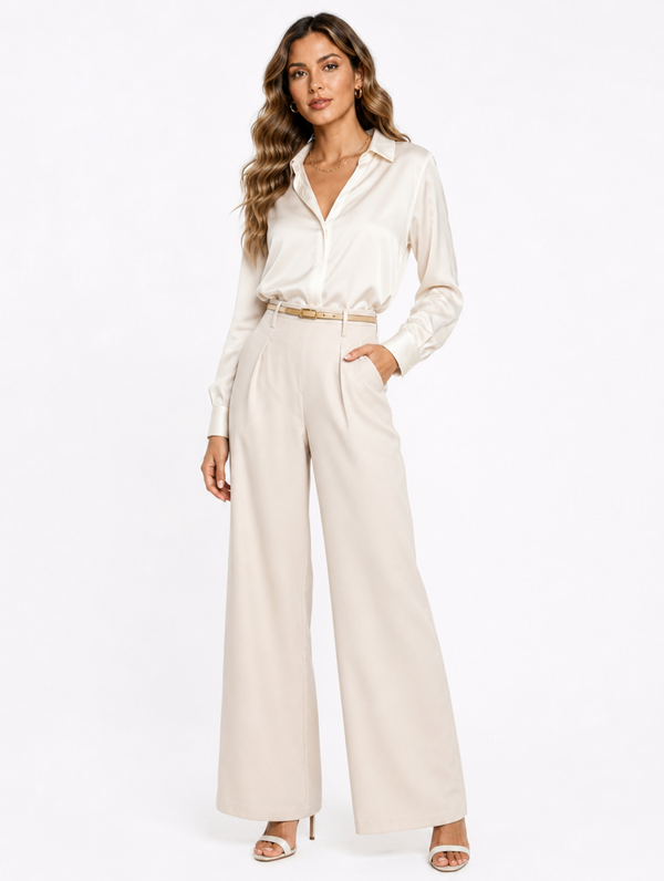 Pantalon Palazzo Taille Haute