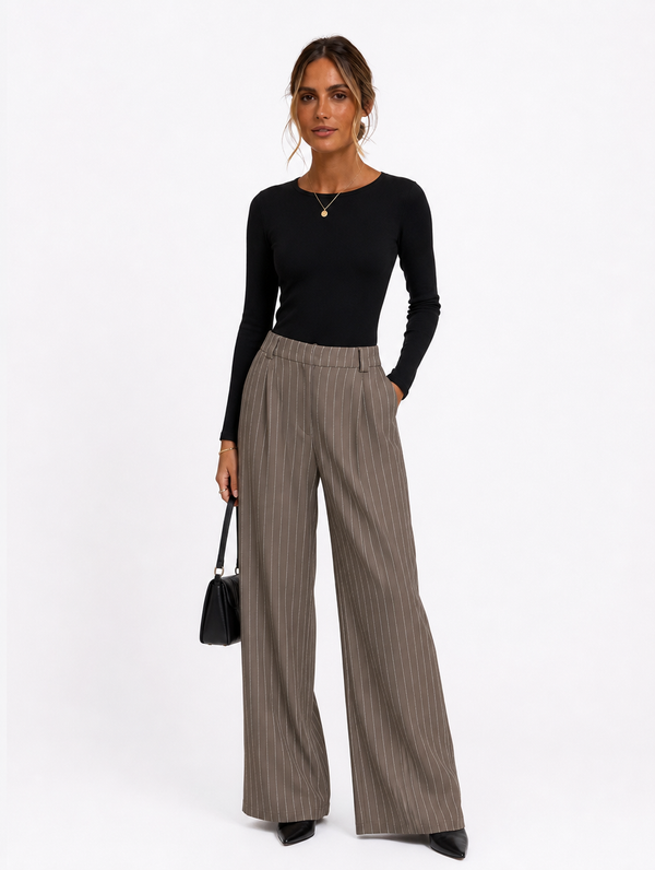 Pantalon Rayures Fluide