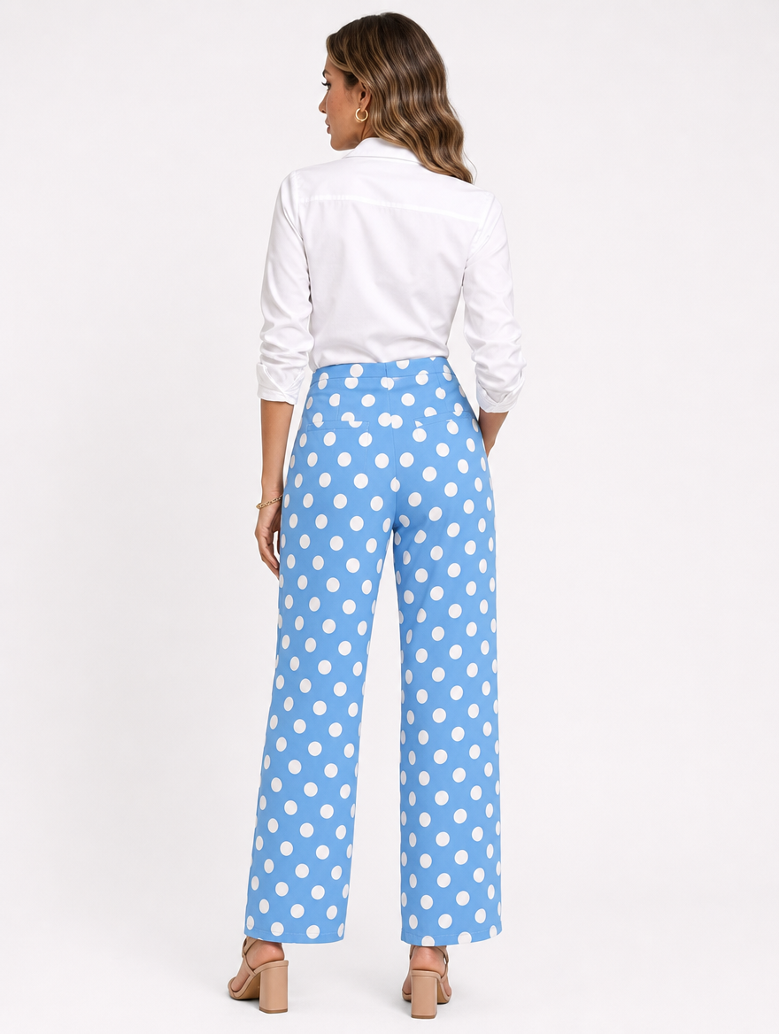 Pantalon Pois Poches Plaquées