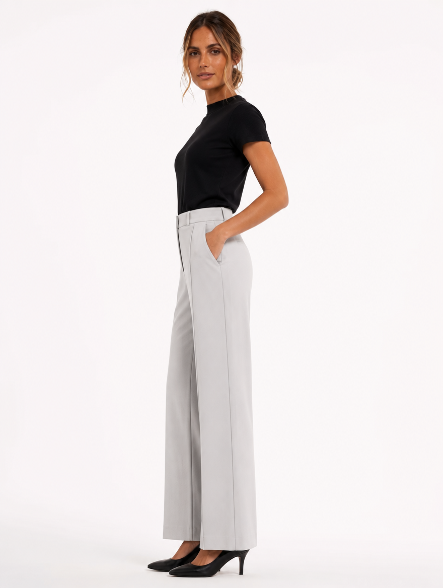 Pantalon Taille Haute Coutures