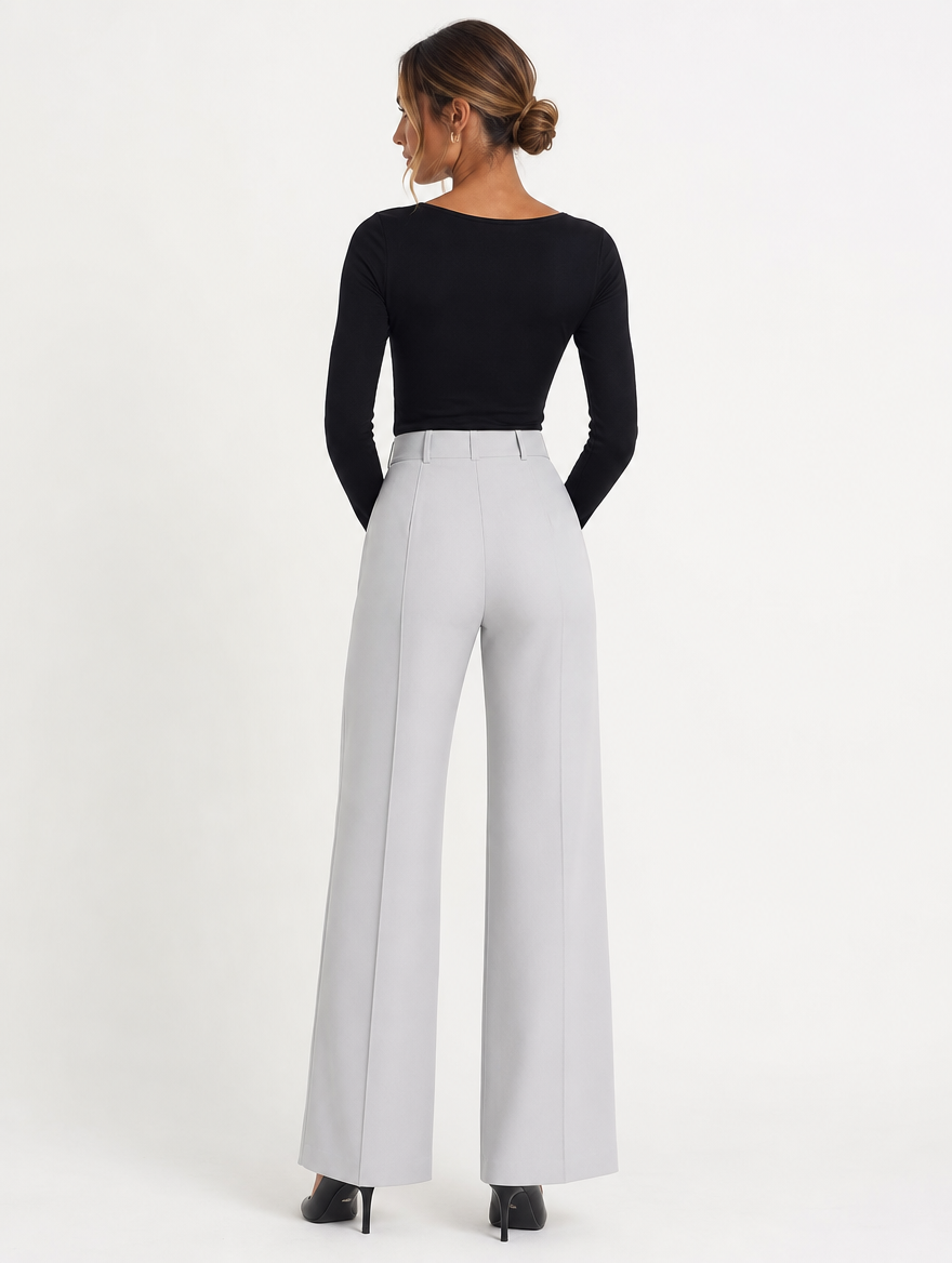 Pantalon Taille Haute Coutures