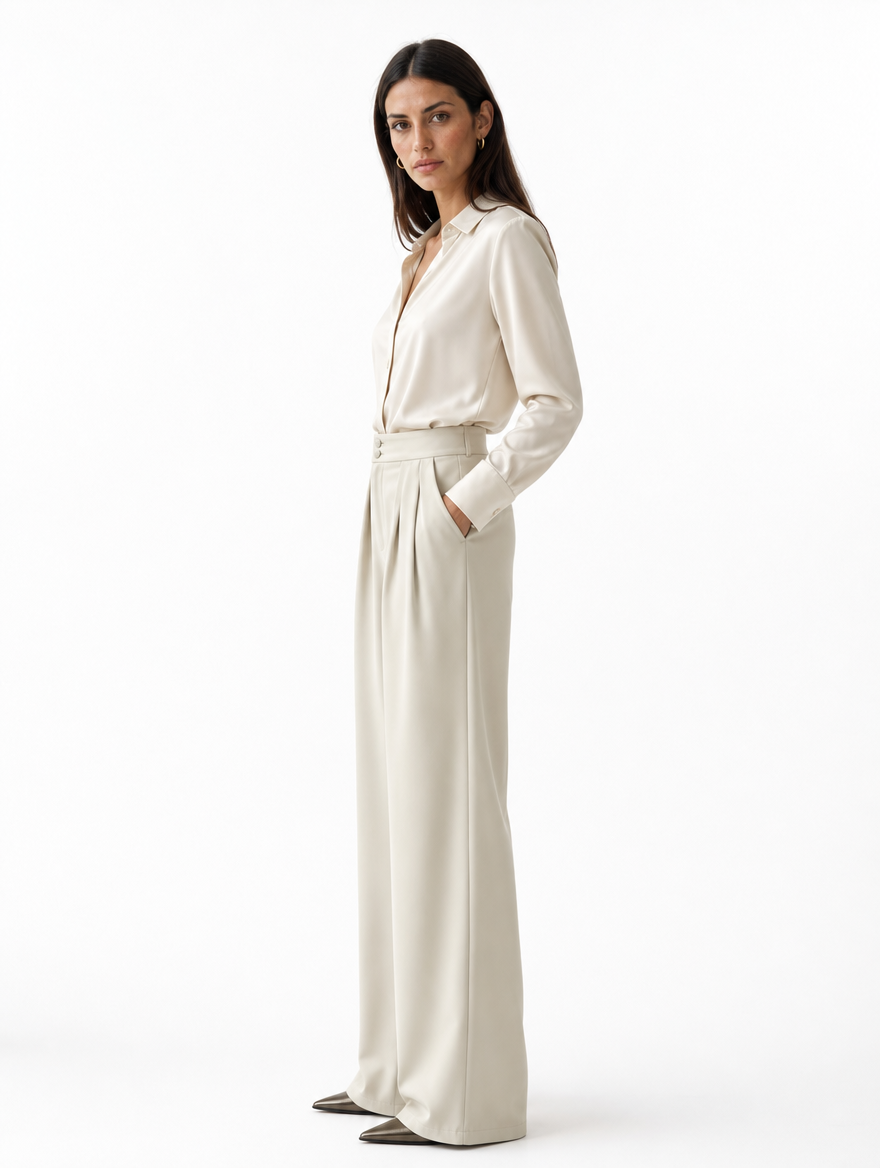 Pantalon Plissé Élégance