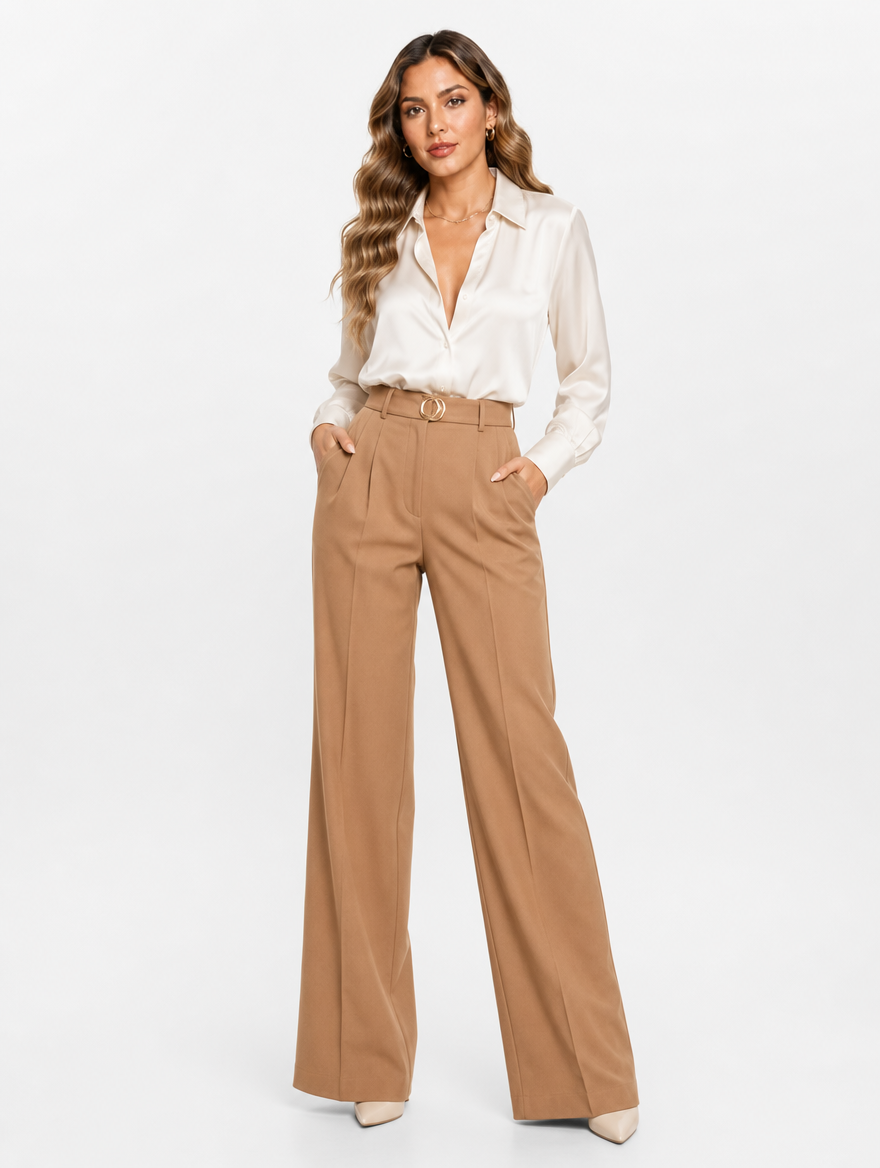 Pantalon Palazzo Taille Haute