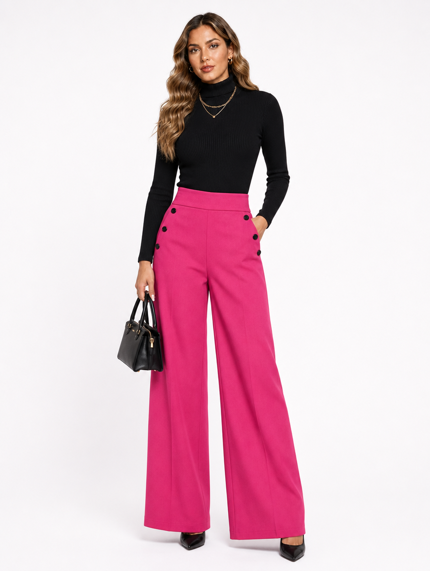 Pantalon Bouton Décoratif