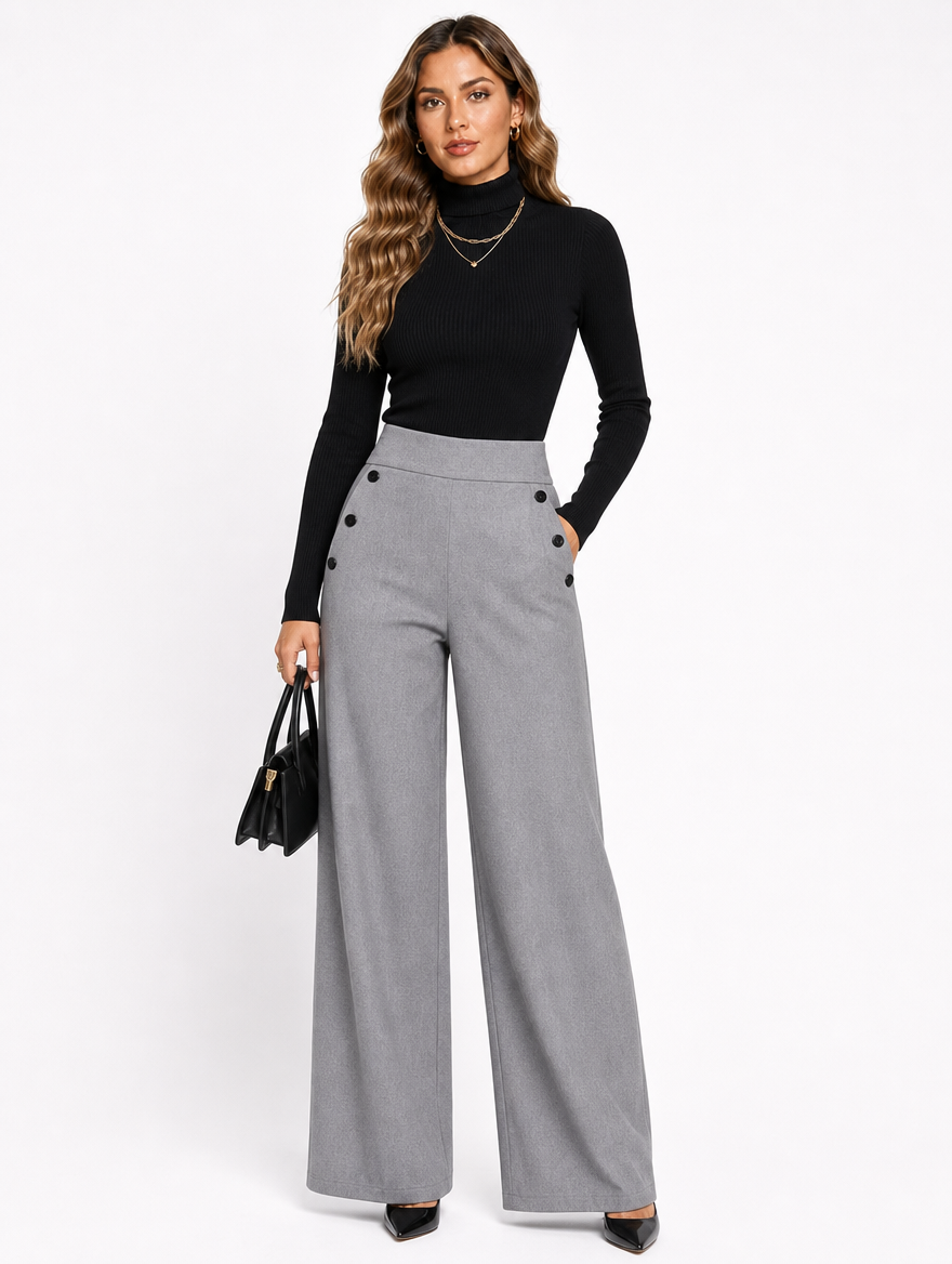 Pantalon Bouton Décoratif