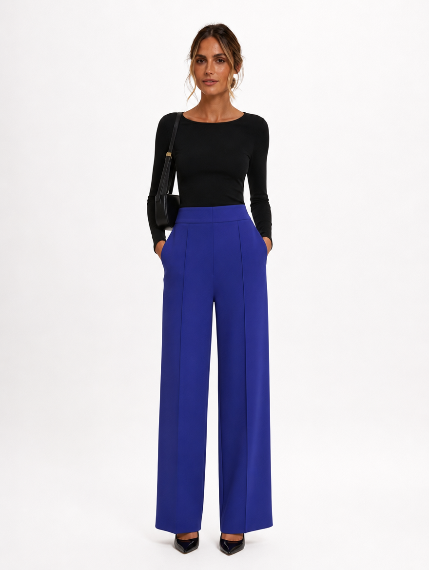 Pantalon Taille Haute Coutures