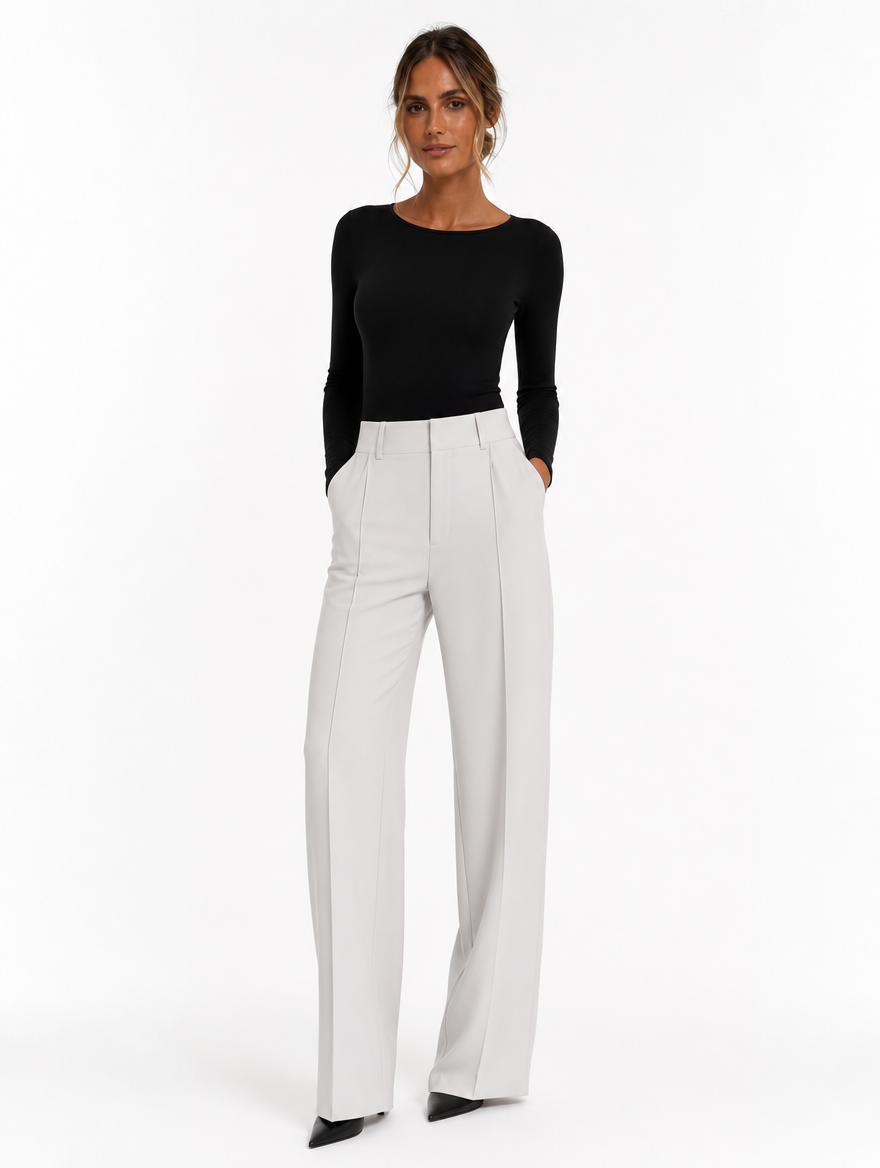 Pantalon Taille Haute Coutures