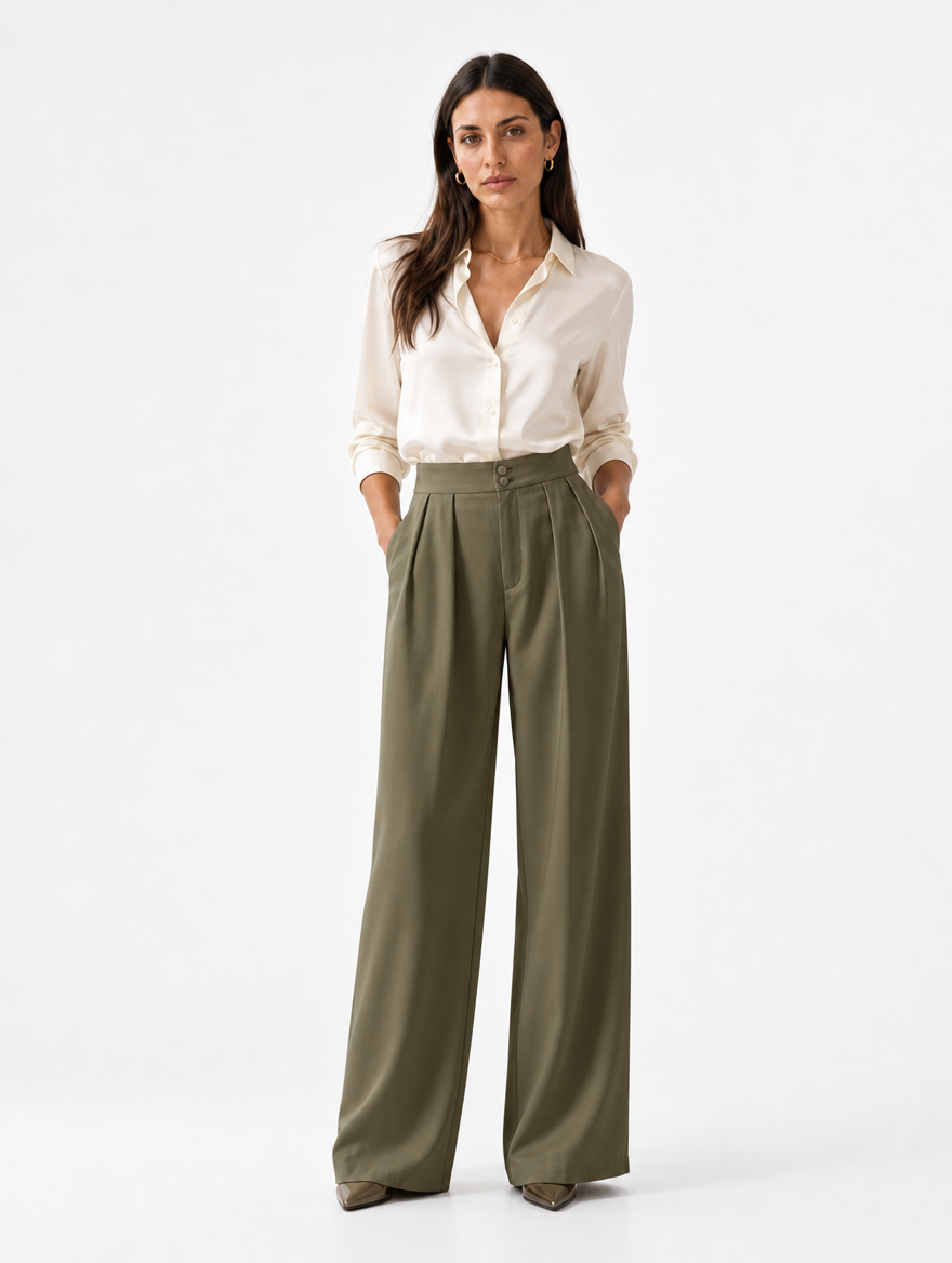 Pantalon Plissé Élégance