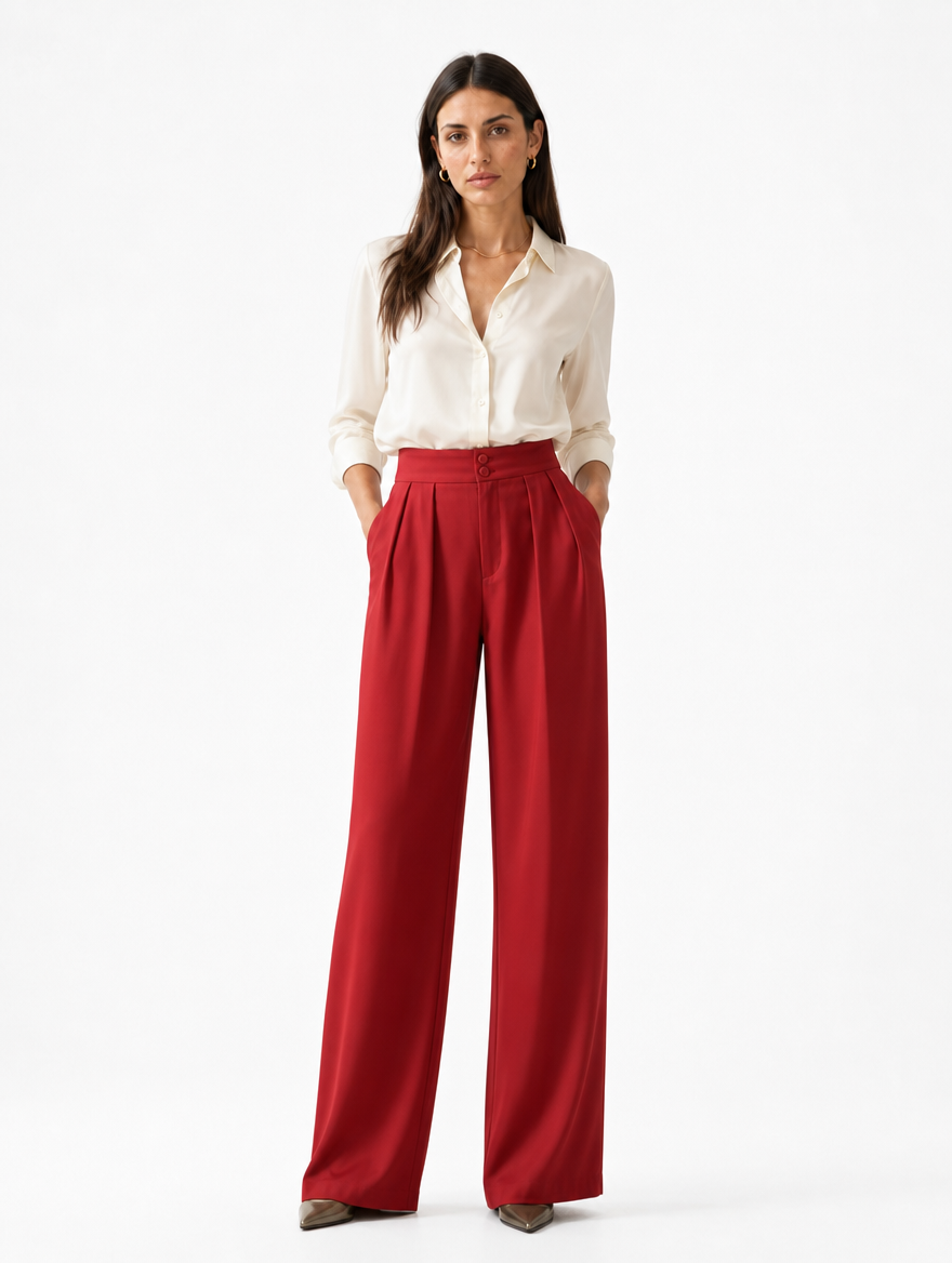Pantalon Plissé Élégance