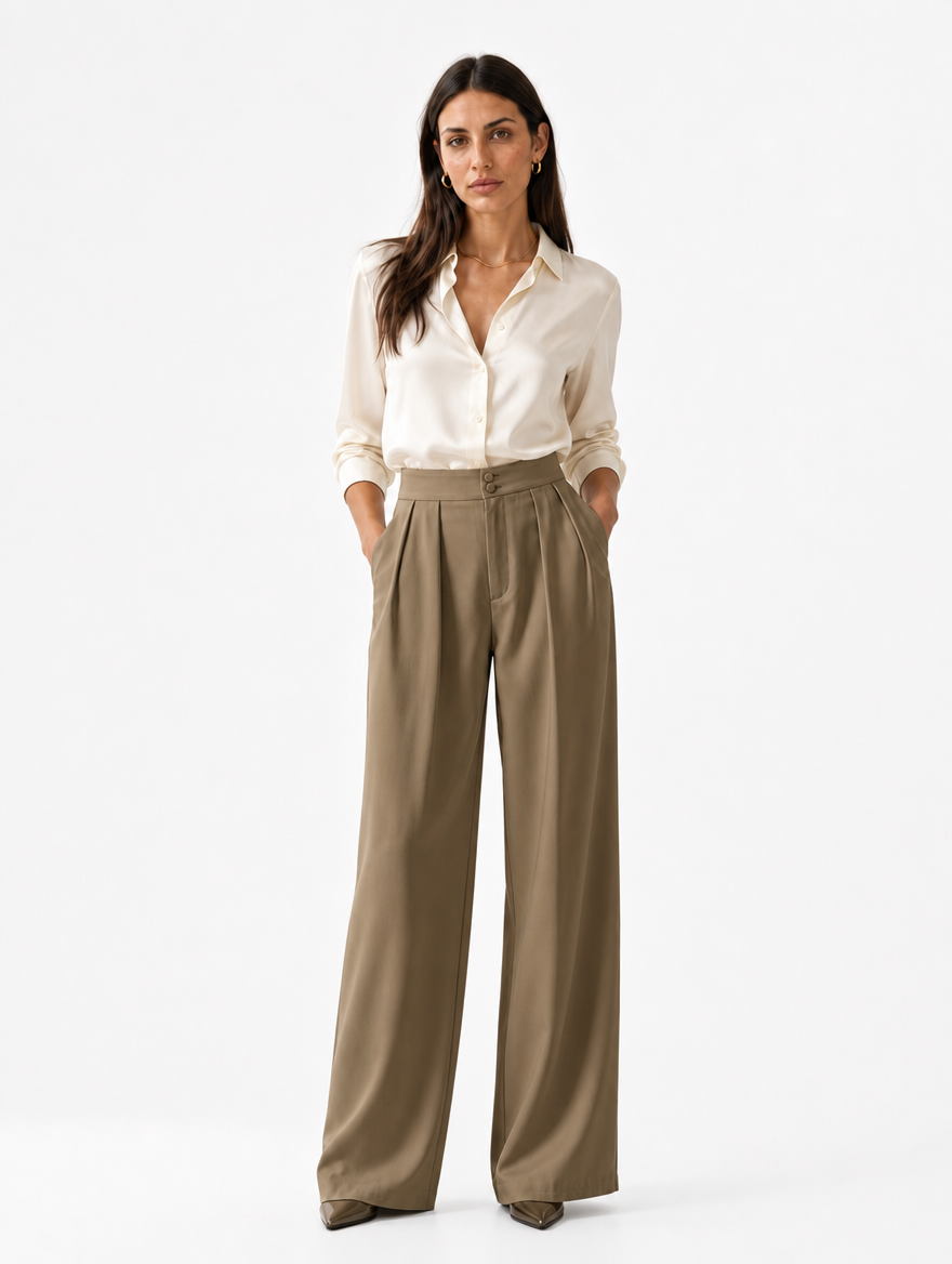 Pantalon Plissé Élégance