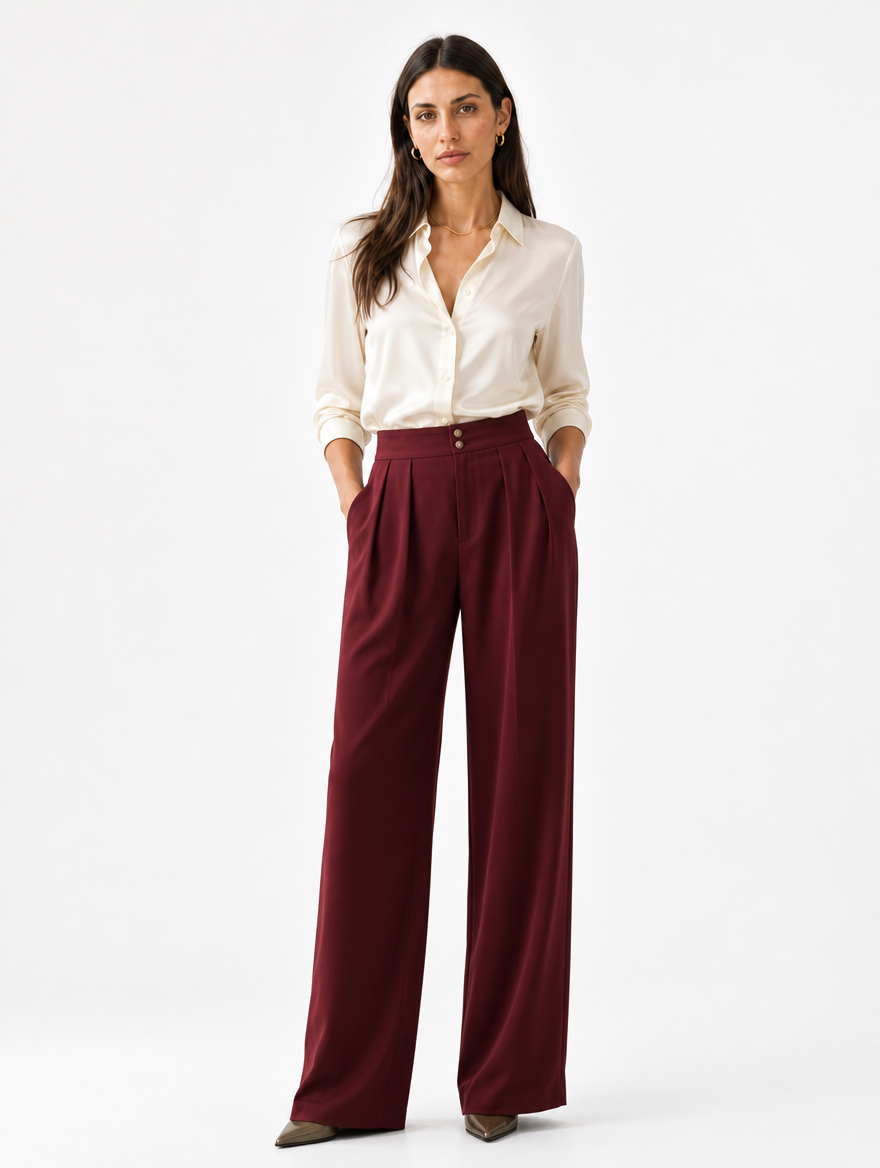 Pantalon Plissé Élégance
