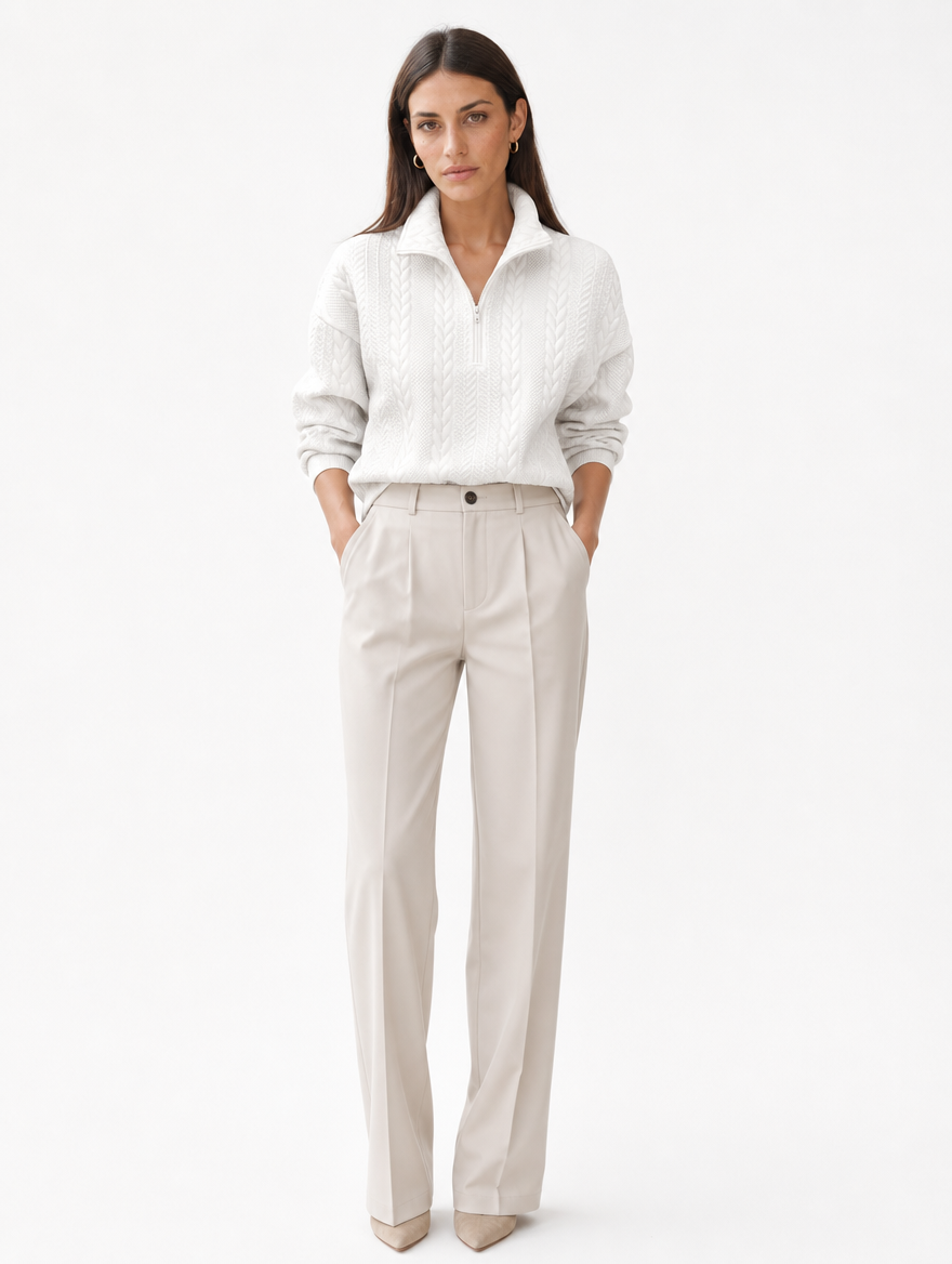Sweat Demi-Zip Épaules Tombantes