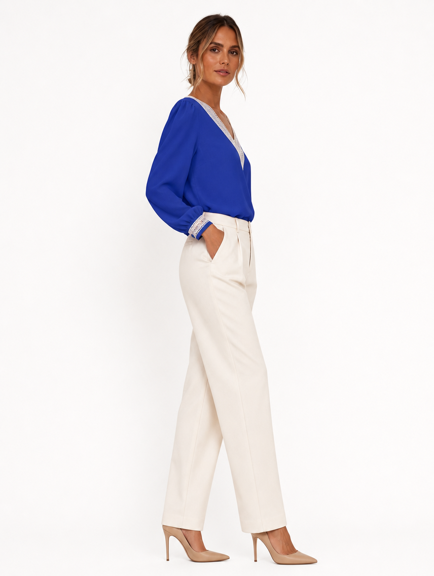Blouse Col V Manches Longues