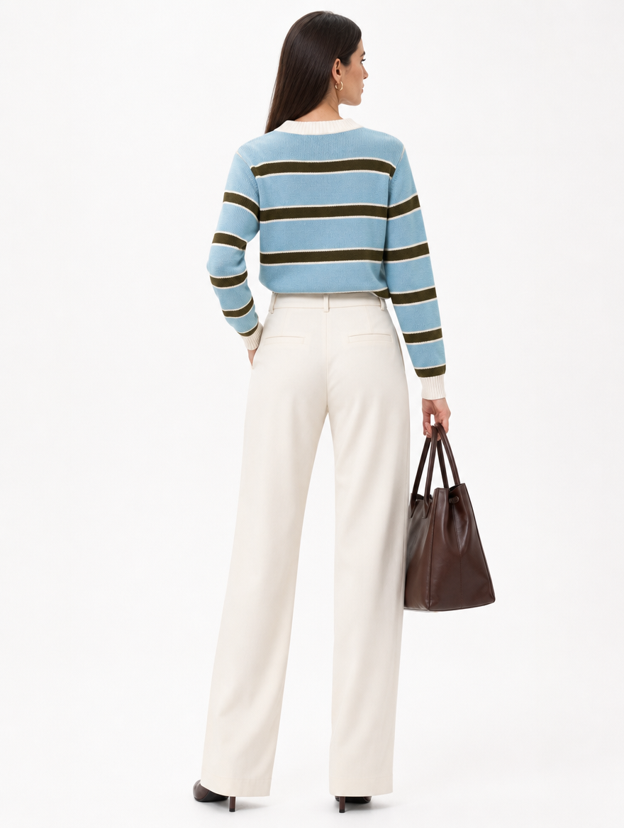 Pull Col Polo Rayé