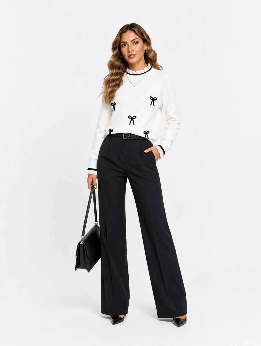 Pull Nœud Dentelle