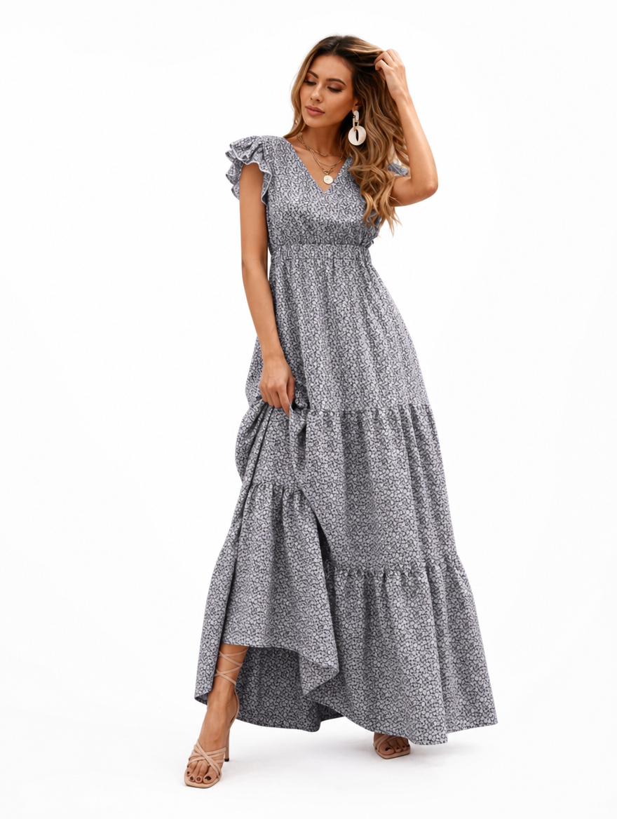 Robe Volants Fleurie